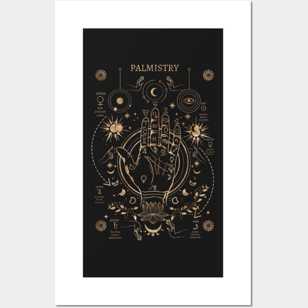 Palmistry - Gold Wall Art by incarnations